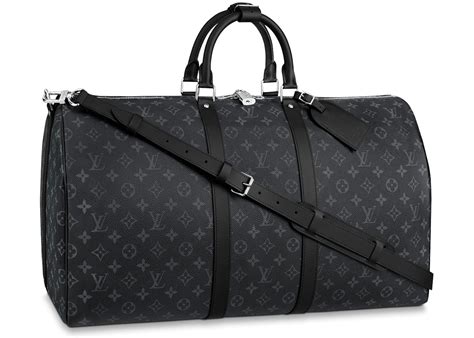 louis vuitton black keepall bandouliere bag|louis vuitton keepall 55 monogram.